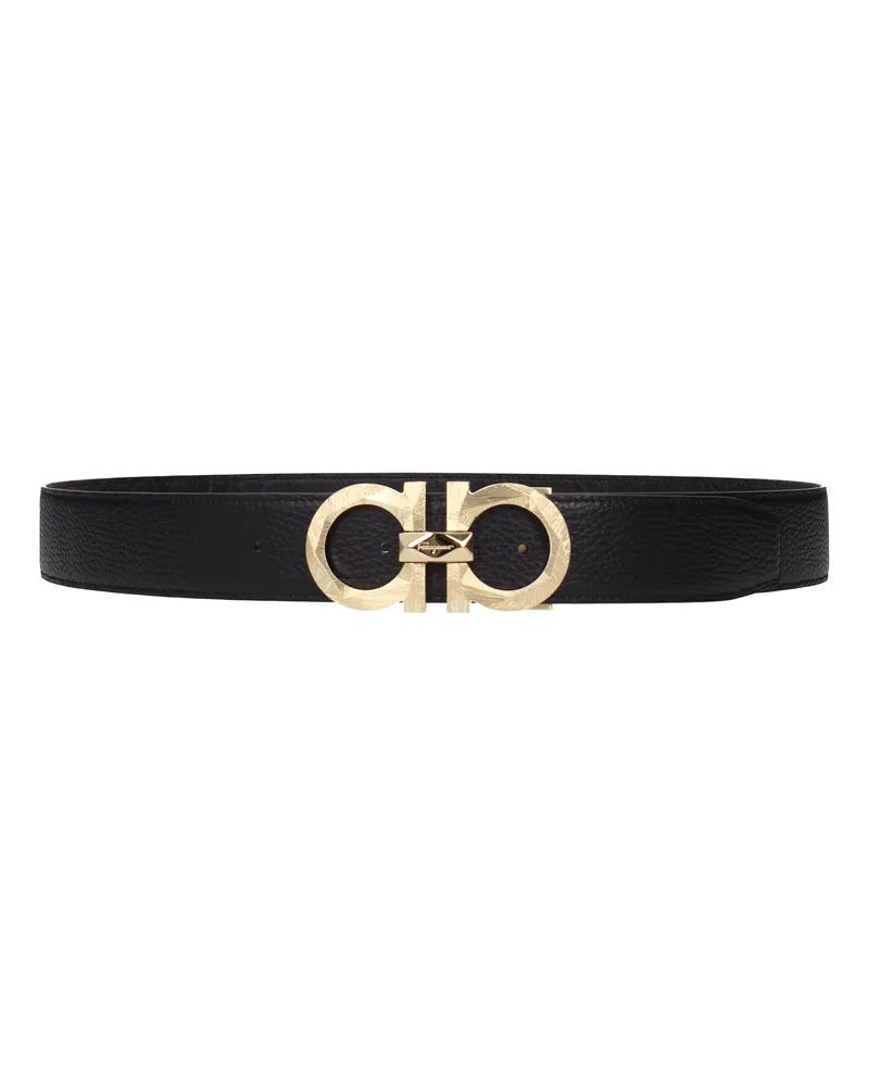 Ferragamo Männer 's Ledergürtel schwarz/schwarz -