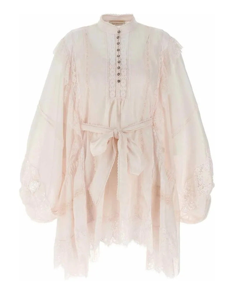 Zimmermann Lace Mini Kleid Beige