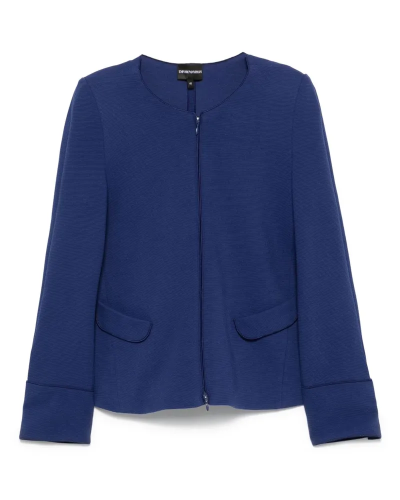 Emporio Armani Cotton Blazerjacke Blue