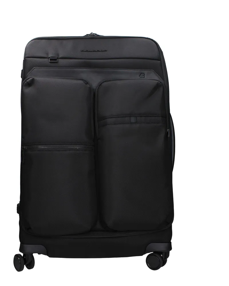 Piquadro Herrens Schwarzer Trolley aus Stoff -