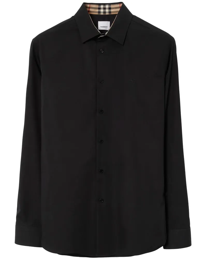 Burberry Baumwollhemd mit Stretch Black