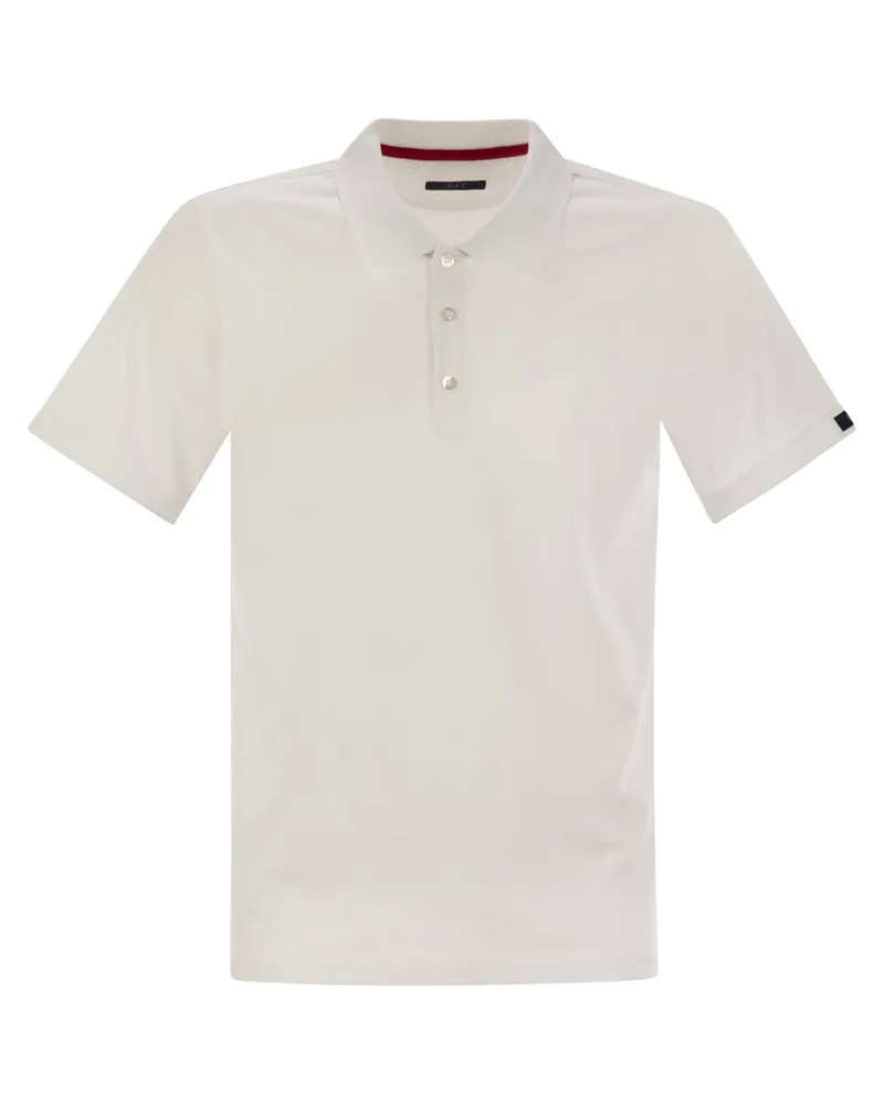 Fay Short Sleeved Baumwoll -Polo -Hemd White