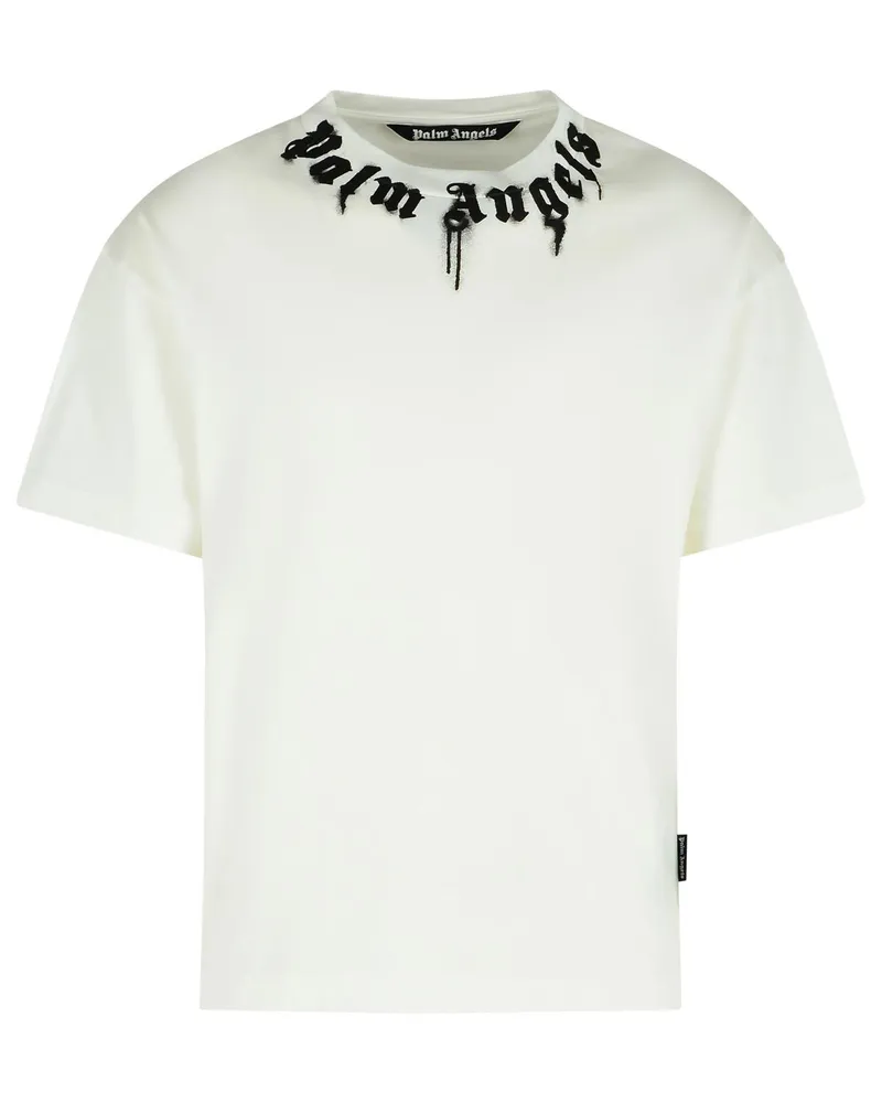 Palm Angels weiße Baumwoll -T -Shirt White