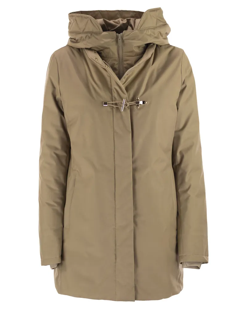 Fay Technical Gabardine Toggle Mantel Camel
