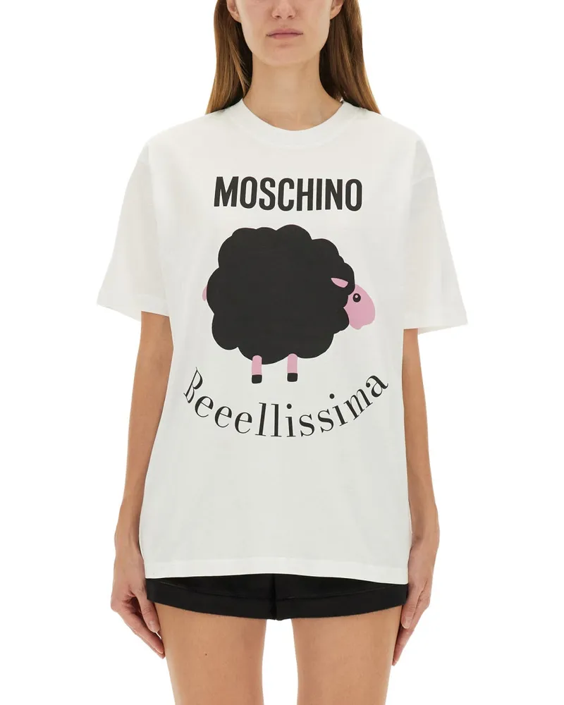 Moschino T -Shirt mit Druck White
