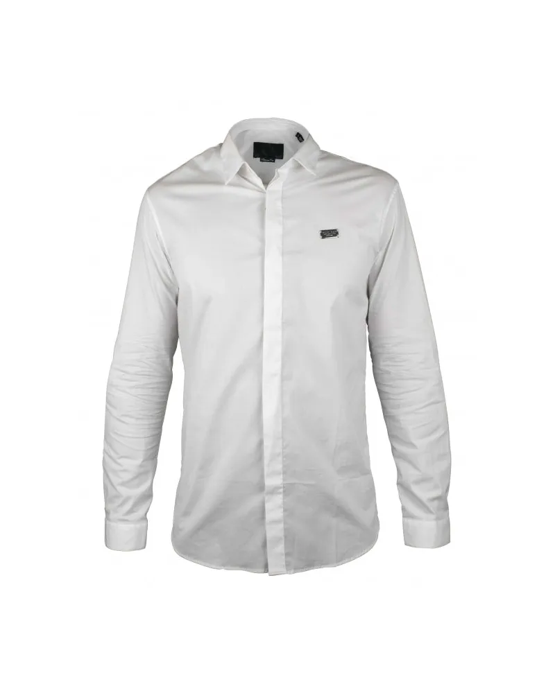 Philipp Plein Diamond Cut LS Ikonisches Hemd White