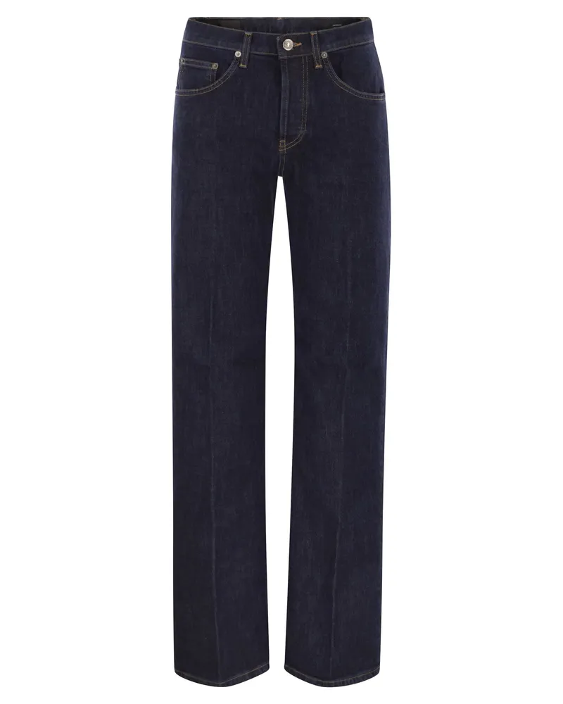 Dondup Jacklyn Stretch-Denim-Jeans mit weitem Bein Dark