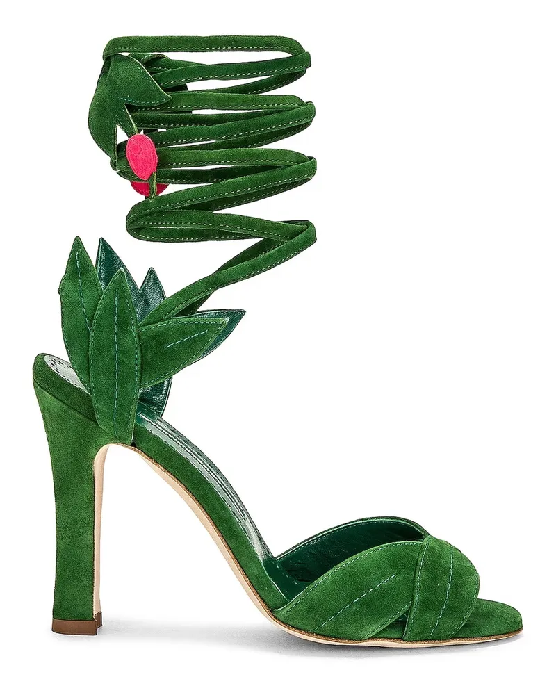 Manolo Blahnik Ossie 105 Wrap Sandalen Wickeln Grün
