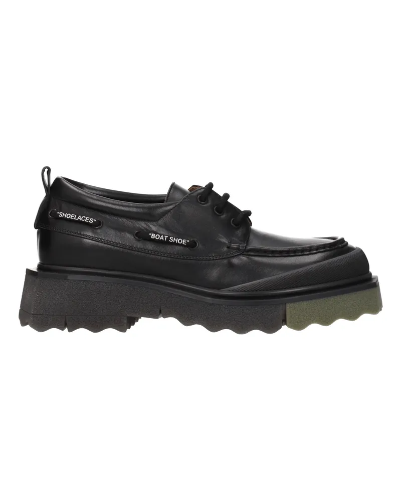 OFF-WHITE Derby Männer Haut schwarz/grünes Militär -