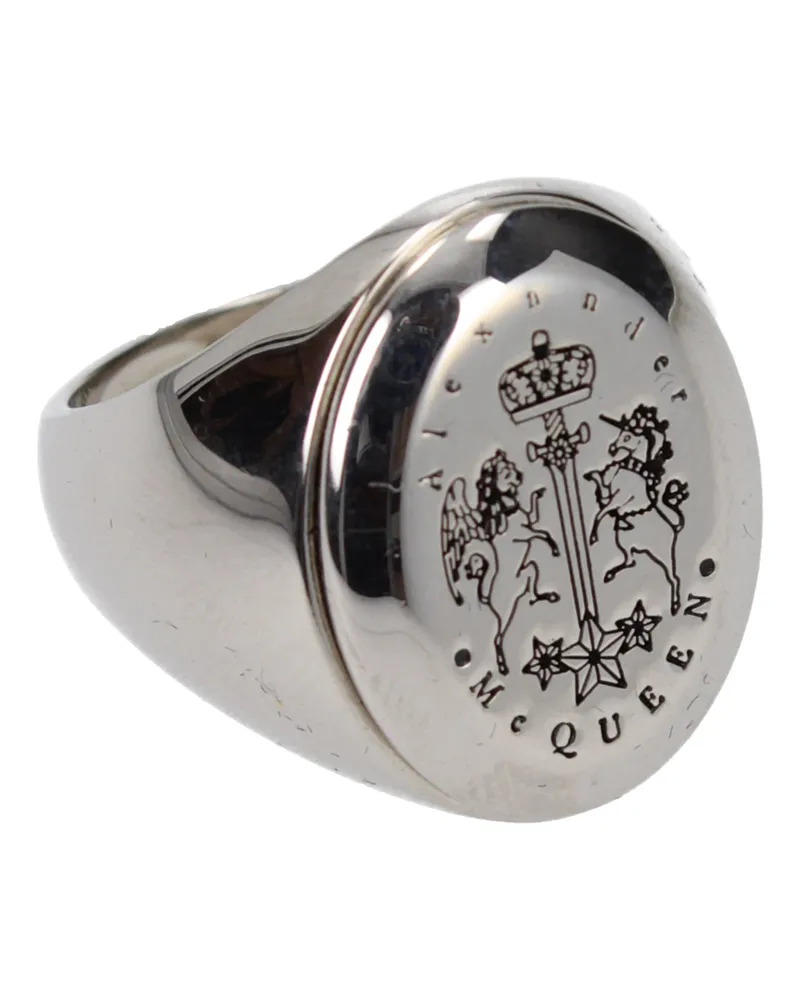 Alexander McQueen Herrens Ringe Messing Silber -