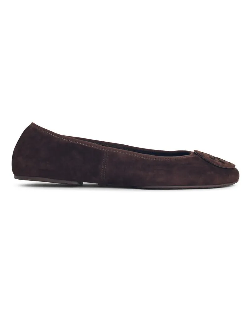 Tory Burch Ballerina 'reva' i Wildleder dunkler Kakao Brown
