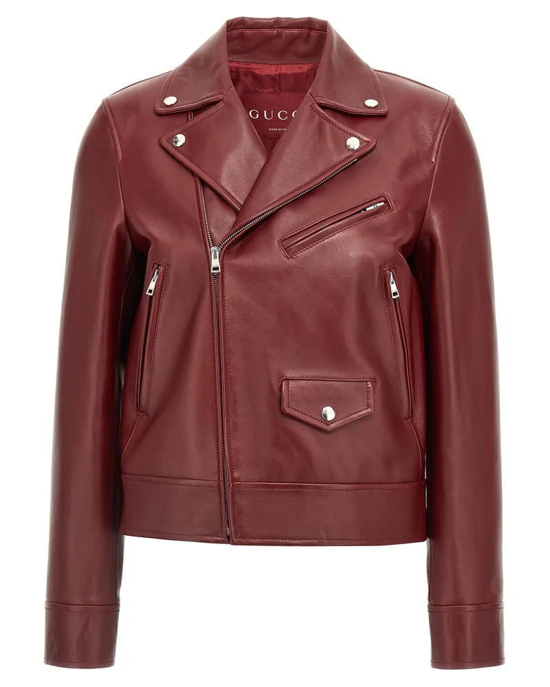 Gucci Leder-Bikerjacke Brown