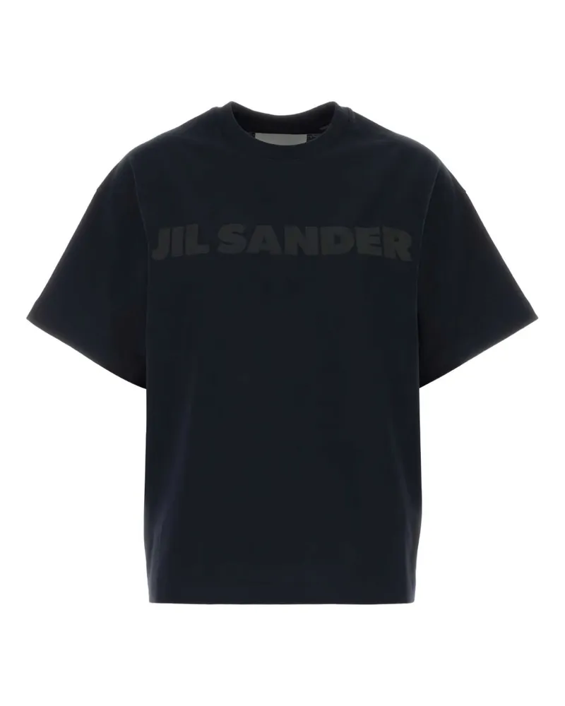 Jil Sander Baumwoll-T-Shirt mit -Logo Blue