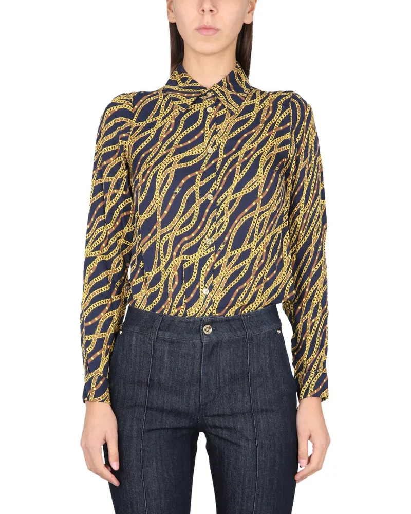 Michael Kors Michael von Michael Kors Seidenmischhemd Blue