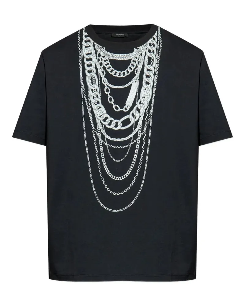 Balmain gedrucktes T -Shirt Eab