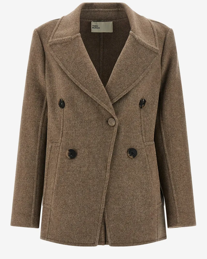 Tory Burch Wolle Mischmantel Beige