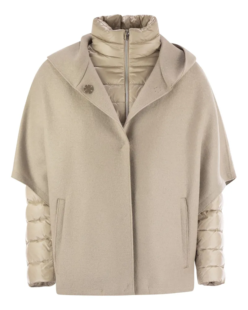 Herno Resort Hood in ultraleichter Wolle und Nylon Beige