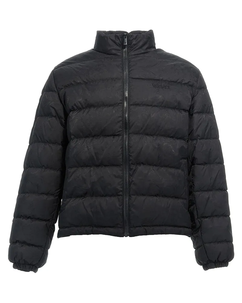 Versace Barocco' Down Jacke Black