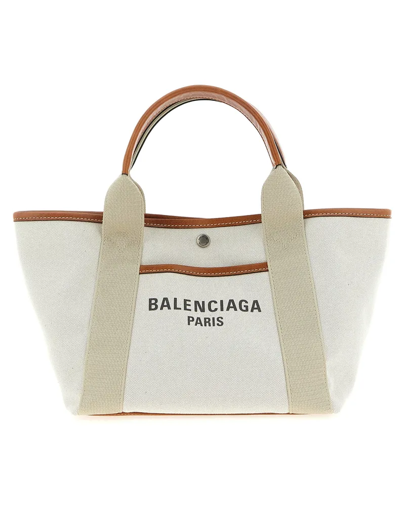 Balenciaga Kleine „Biarritz“-Einkaufstasche von Beige