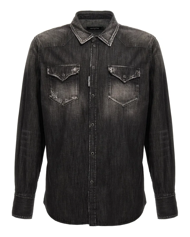 Dsquared2 klassisches Western' Shirt Black