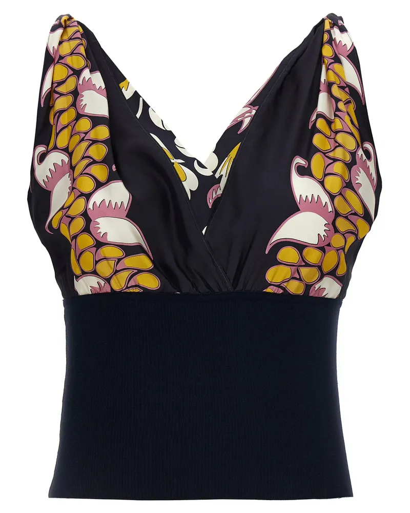 Tory Burch e gedrucktes Seidenoberteil Black