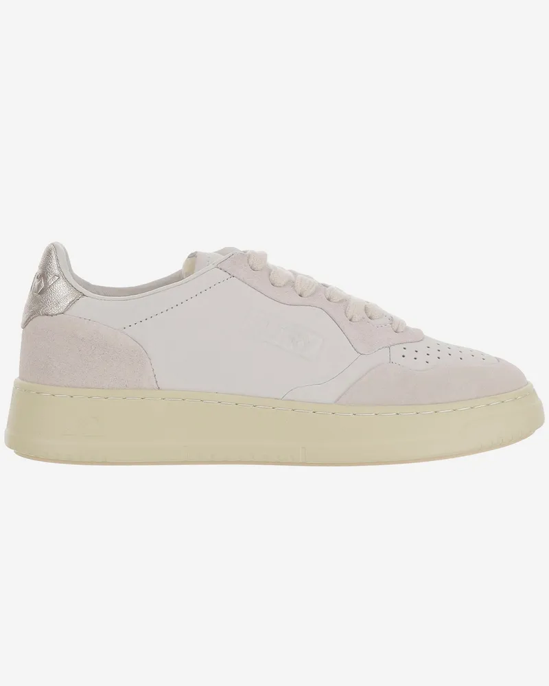 AUTRY Medaillengewinner niedriger Leder -Turnschuhe White