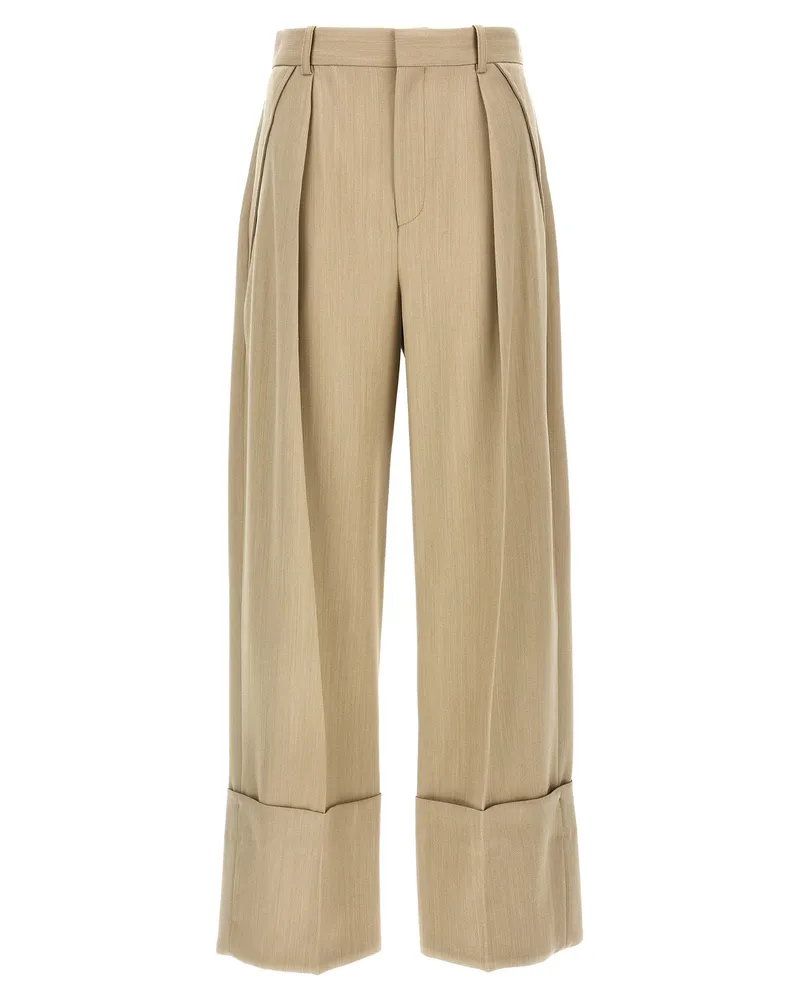 Victoria Beckham Maxi taucht Hosen auf Beige