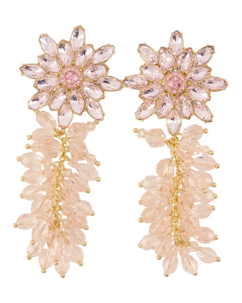 Self-Portrait Cluster-Blumen-Ohrringe, Selbstporträt, Metall, Rosa Rosa