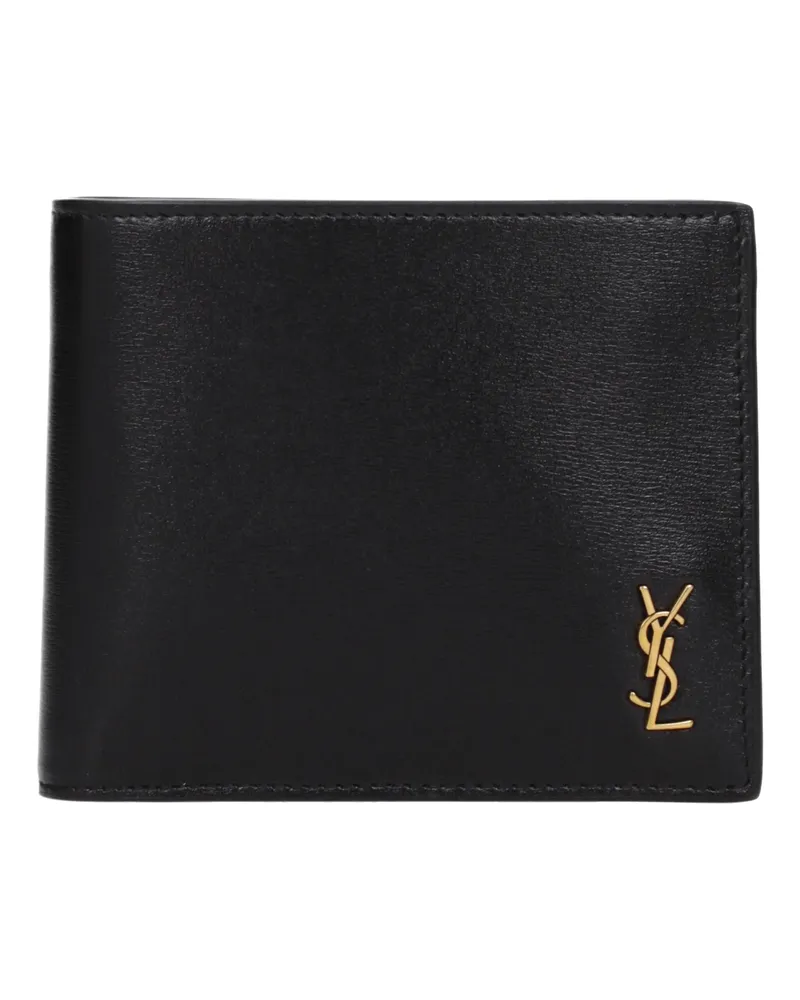 Saint Laurent Herrens Geldbörse aus schwarzem Leder -
