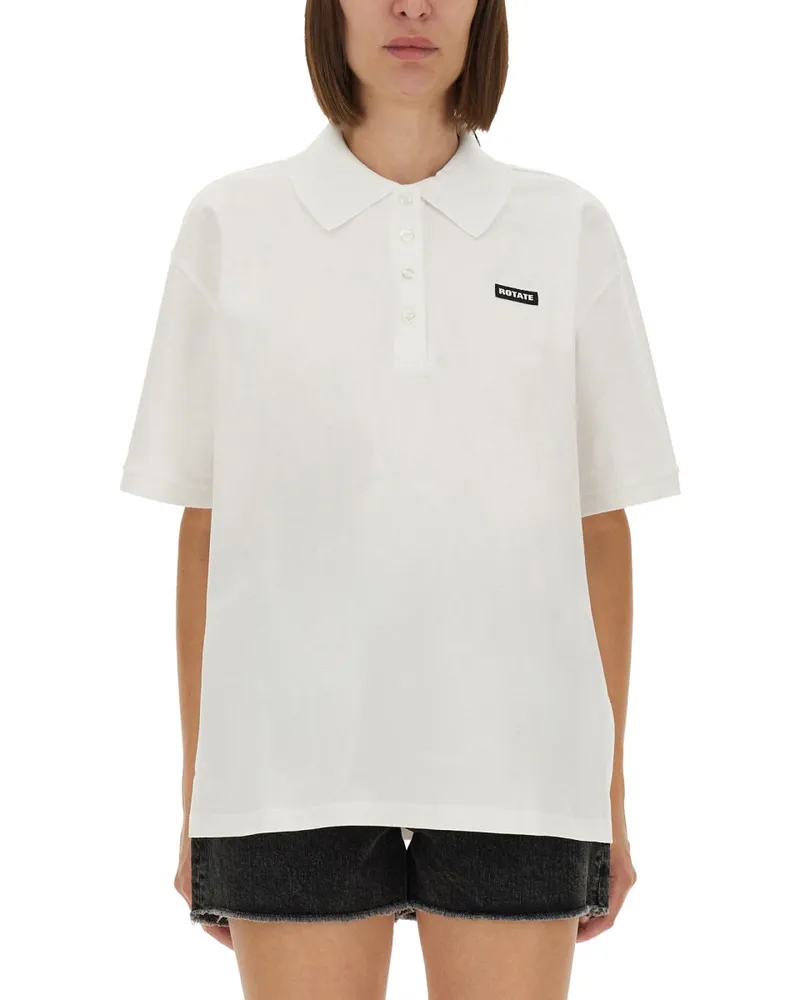 ROTATE Birger Christensen Drehen Sie Birger Christensen Cotton Polo White