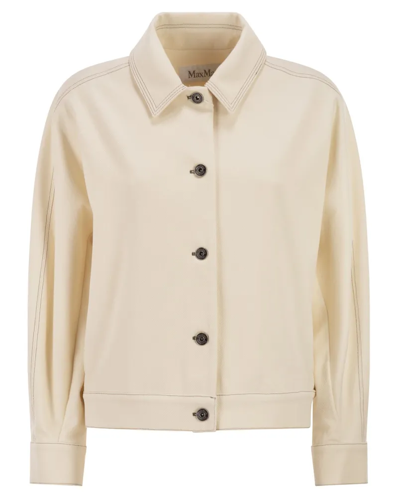 Max Mara Mxpnettare Jersey-Jacke mit Denim-Effekt Ivory