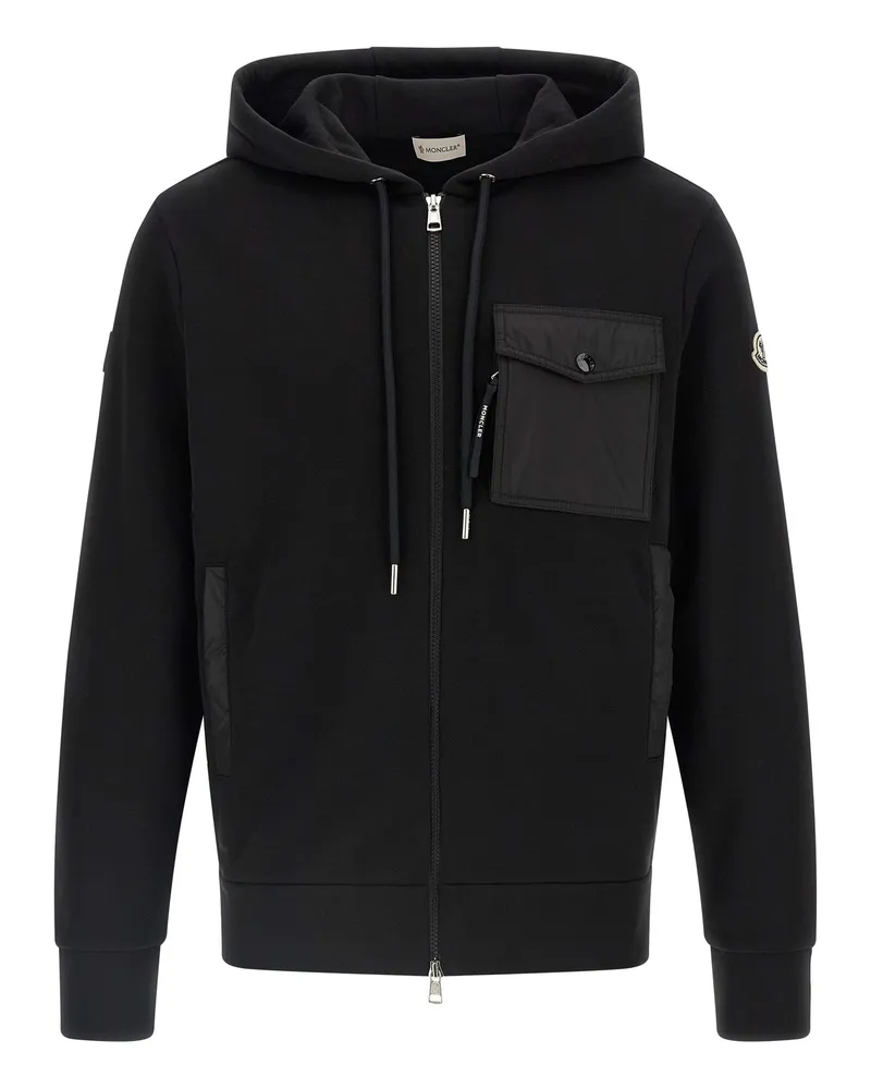 Moncler Nylon Einfügung Hoodie Black