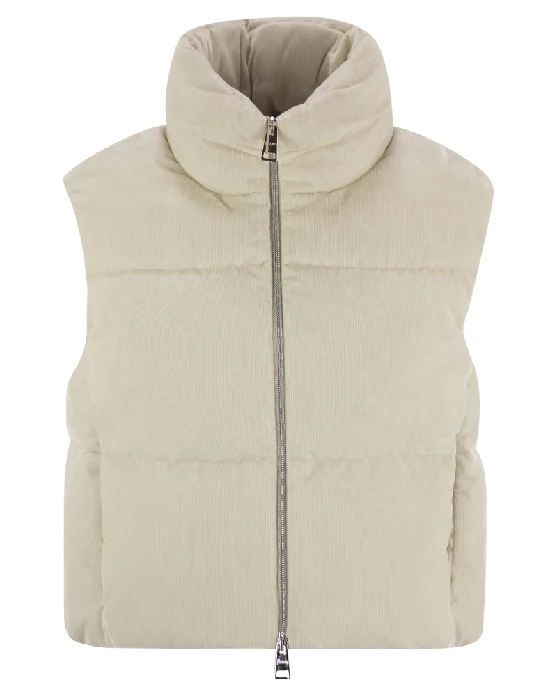 Herno Velvet ärmellose Daunenjacke Cream