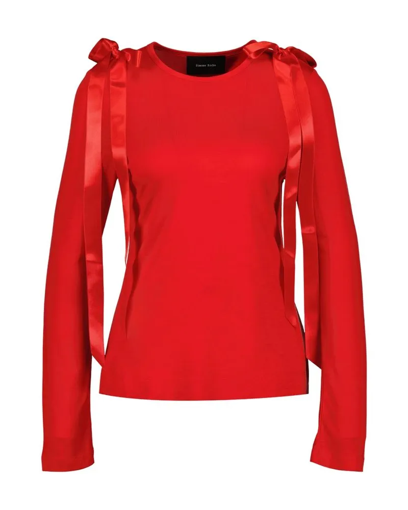 Simone Rocha Bogenschwanz -T -Shirt  Synthetic Rot Red
