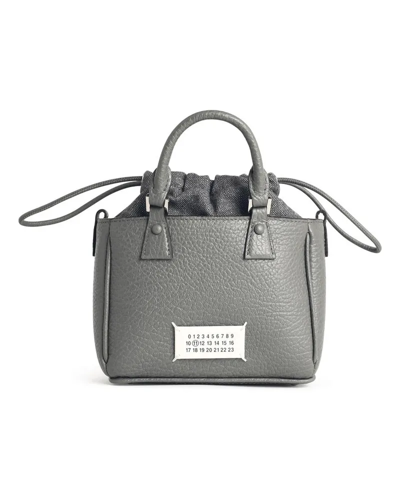 Maison Margiela 5 AC -Tote Horizontal' Kieselstasche Gray Lear Tasche Grey