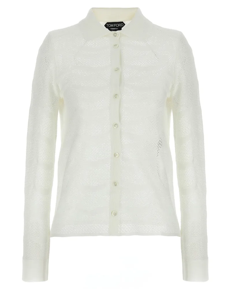 Tom Ford Openwork Cardigan White