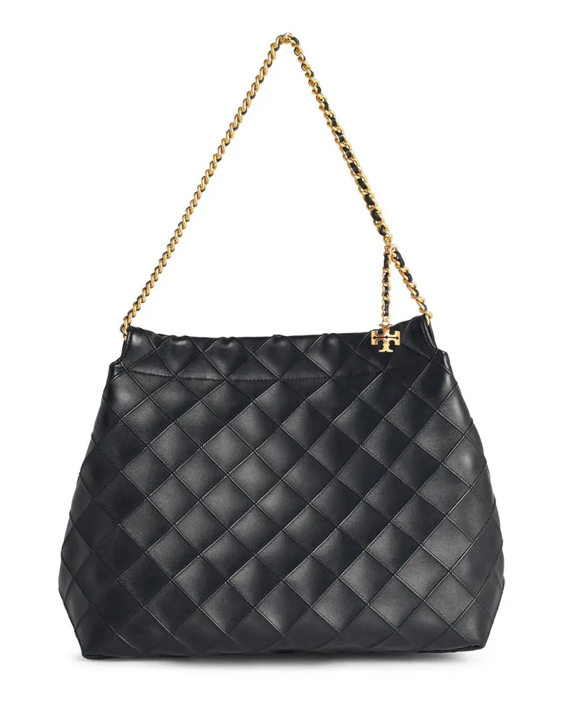 Tory Burch Fleming Hobo' Black Lear Tasche Black
