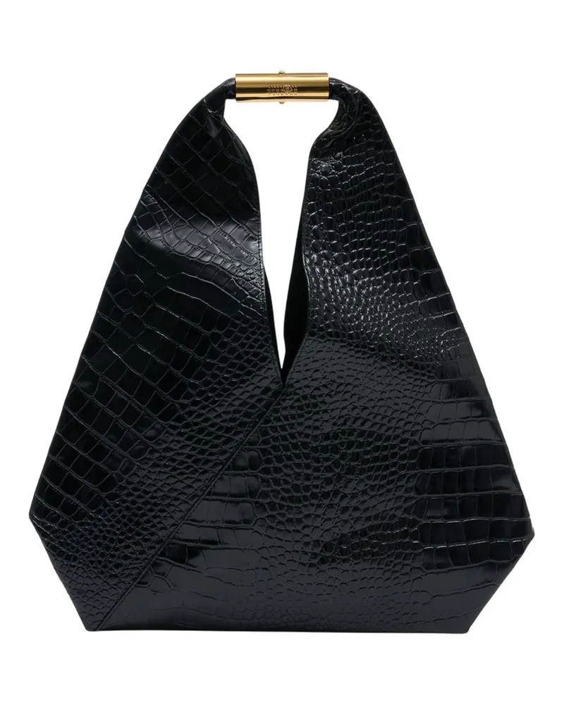 Maison Margiela Japanische Medien-Umhängetasche  Leder Schwarz Schwarz