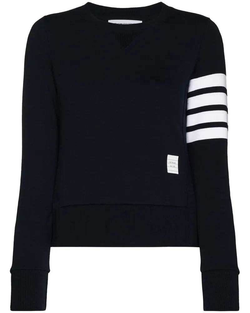 Thom Browne 4 Bar Baumwoll -Sweatshirt Blue