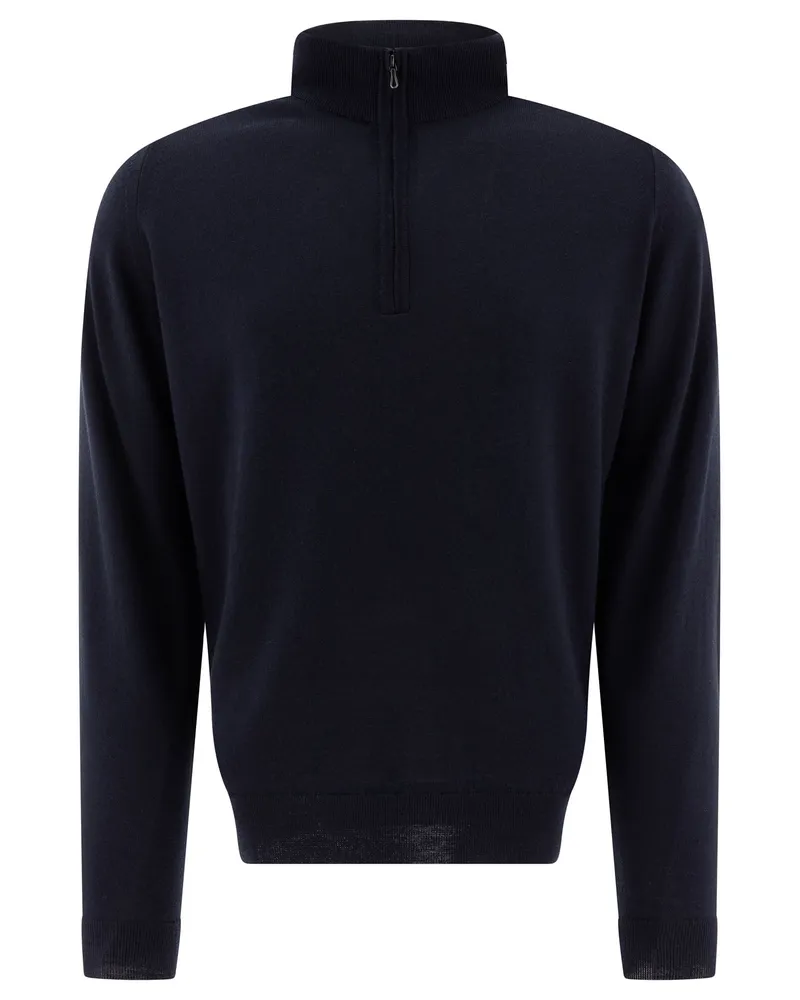 John Smedley Tapton" halb Zip -Pullover Blue