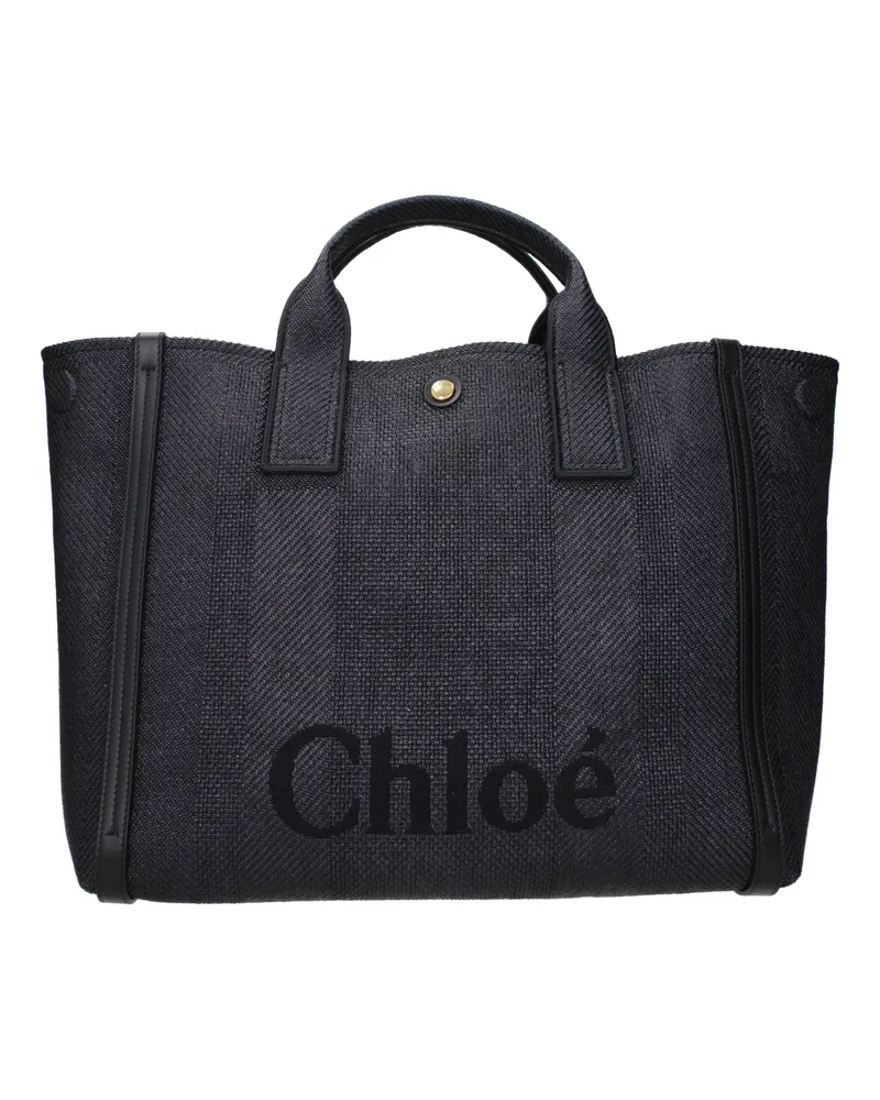 Chloé Damens Stoffhandtaschen Schwarz/Marineblau -