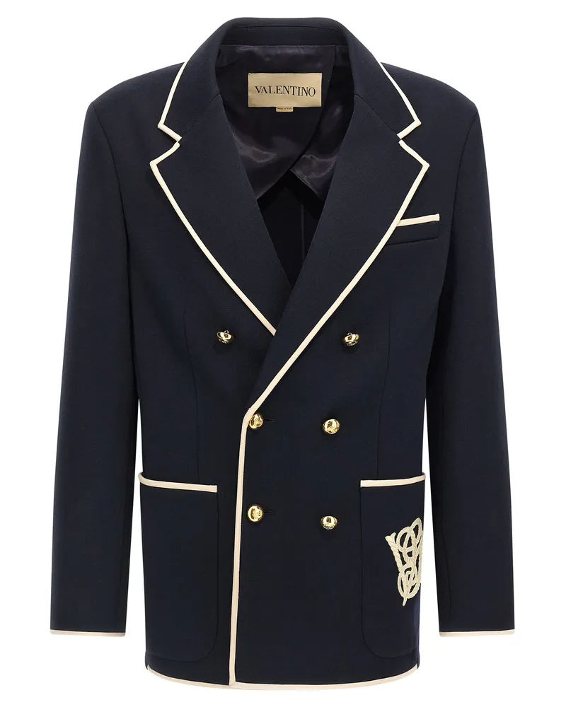 Valentino Garavani Valentino Garavani Double Breasted Blazer Blue