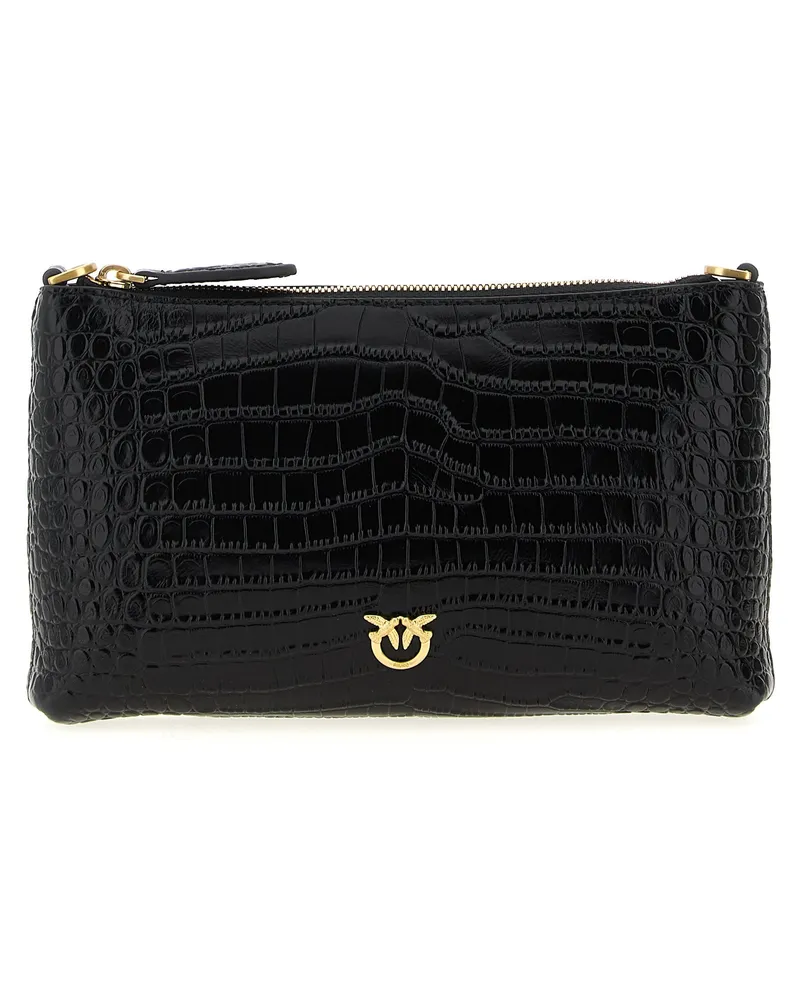 Pinko flache horizontale' Mini -Crossbody -Tasche Black