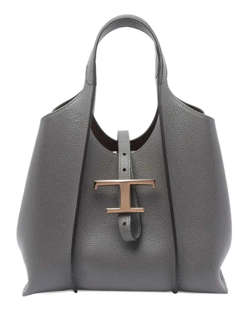TOD'S Tod 's Mini -Leder -Einkaufstasche Grey