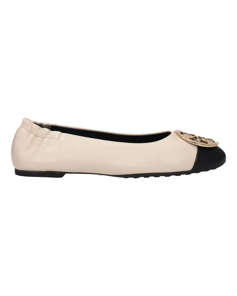 Tory Burch Damens Ballerinas Leder Beige/Schwarz -