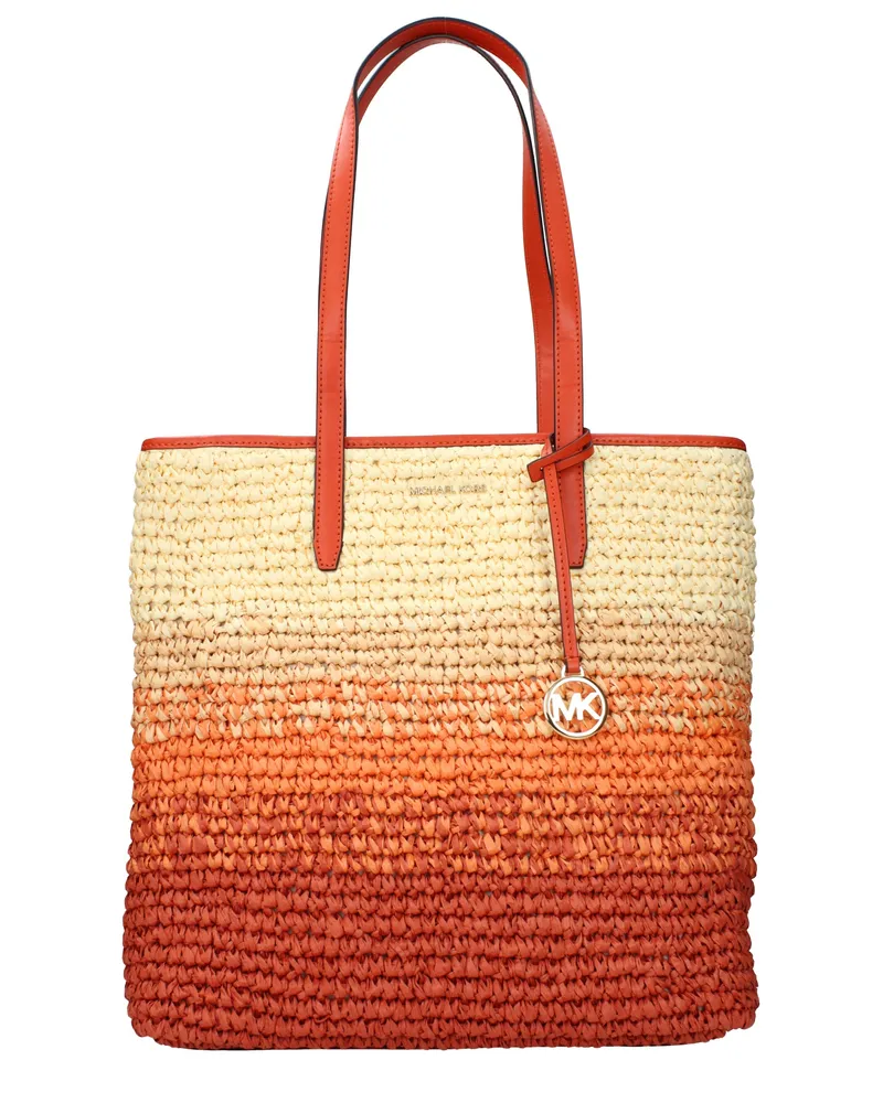 Michael Kors Damens Umhängetasche aus Raffiabast in Orange/Ton -