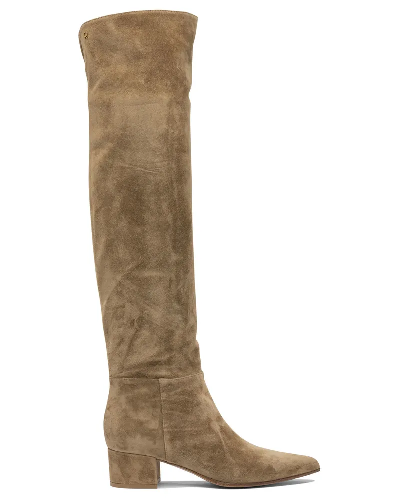 Gianvito Rossi Wildlederstiefel 45mm Beige