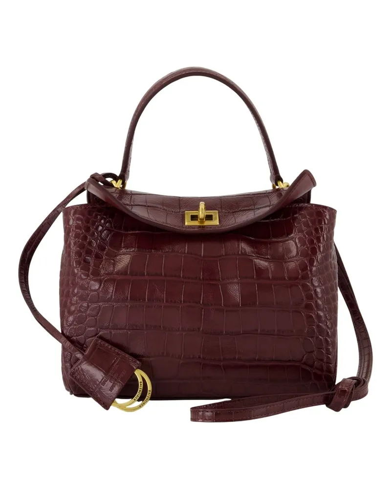 Balenciaga Rodeo Top Griff Mini -Geldbörse  Leder Burgund Burgund