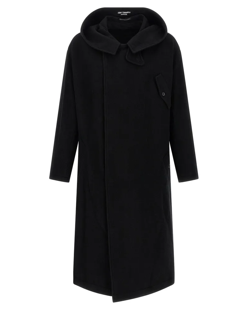Yohji Yamamoto Kapuzenmantel Black