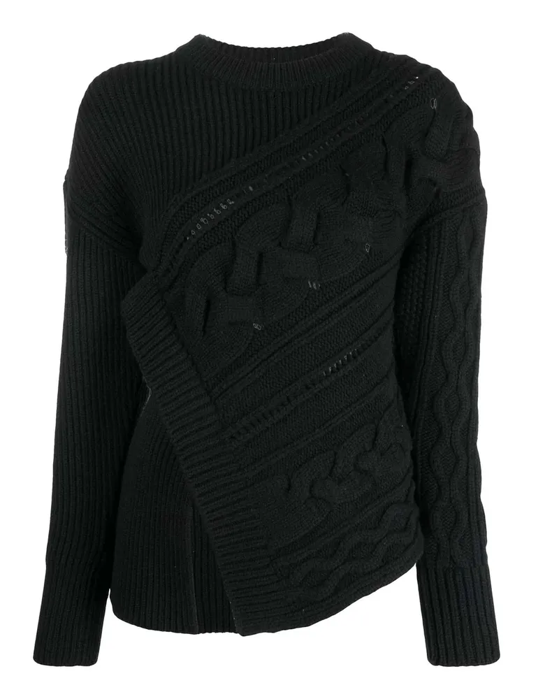Alexander McQueen Asymmetrischer Wollspringer Schwarz